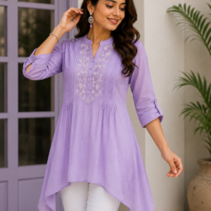 Lavender Designer Tunic Top for Women