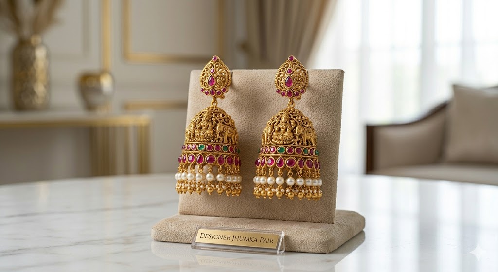Designer Oxidised Silver Jhumka Earrings for Women & Girls