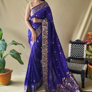 Royal Blue Banarasi Weaving Saree