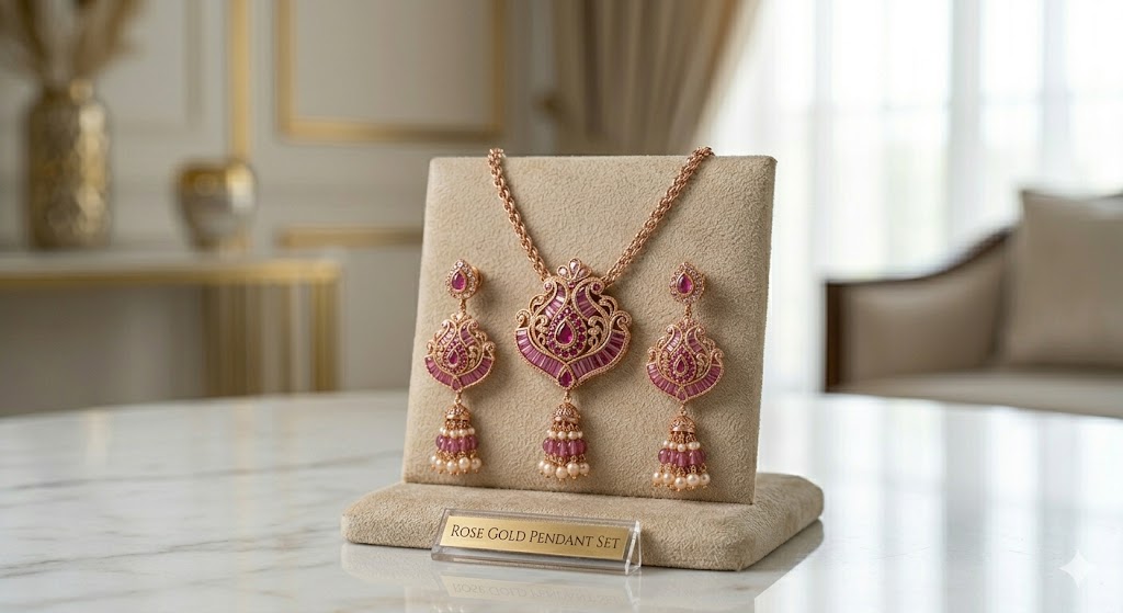 Premium Bridal Polki Jewellery Set with Necklace, Earrings & Maang Tikka