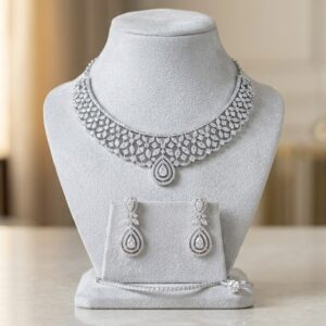 Luxury American Diamond Jewellery Set with Matching Earrings